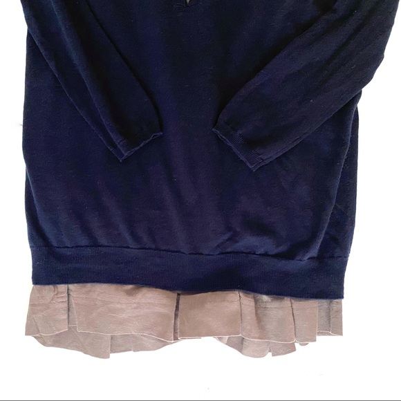 Comptoir des Cotonniers Attached Button Front Tank and Deep V Sweater Dress, S - Picture 5 of 7